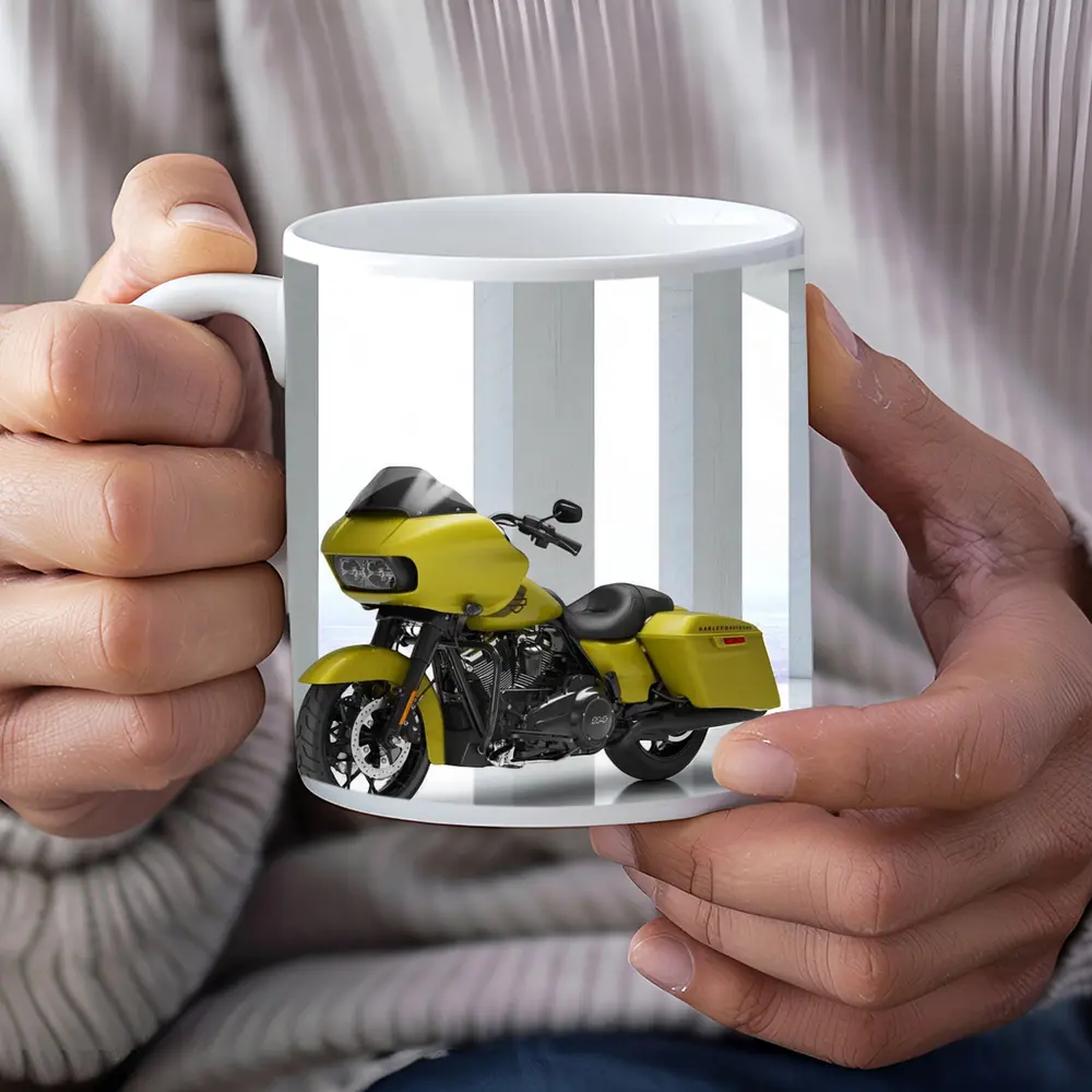 Harley Davidson Road Glide Yellow Studio Shot – Mugs