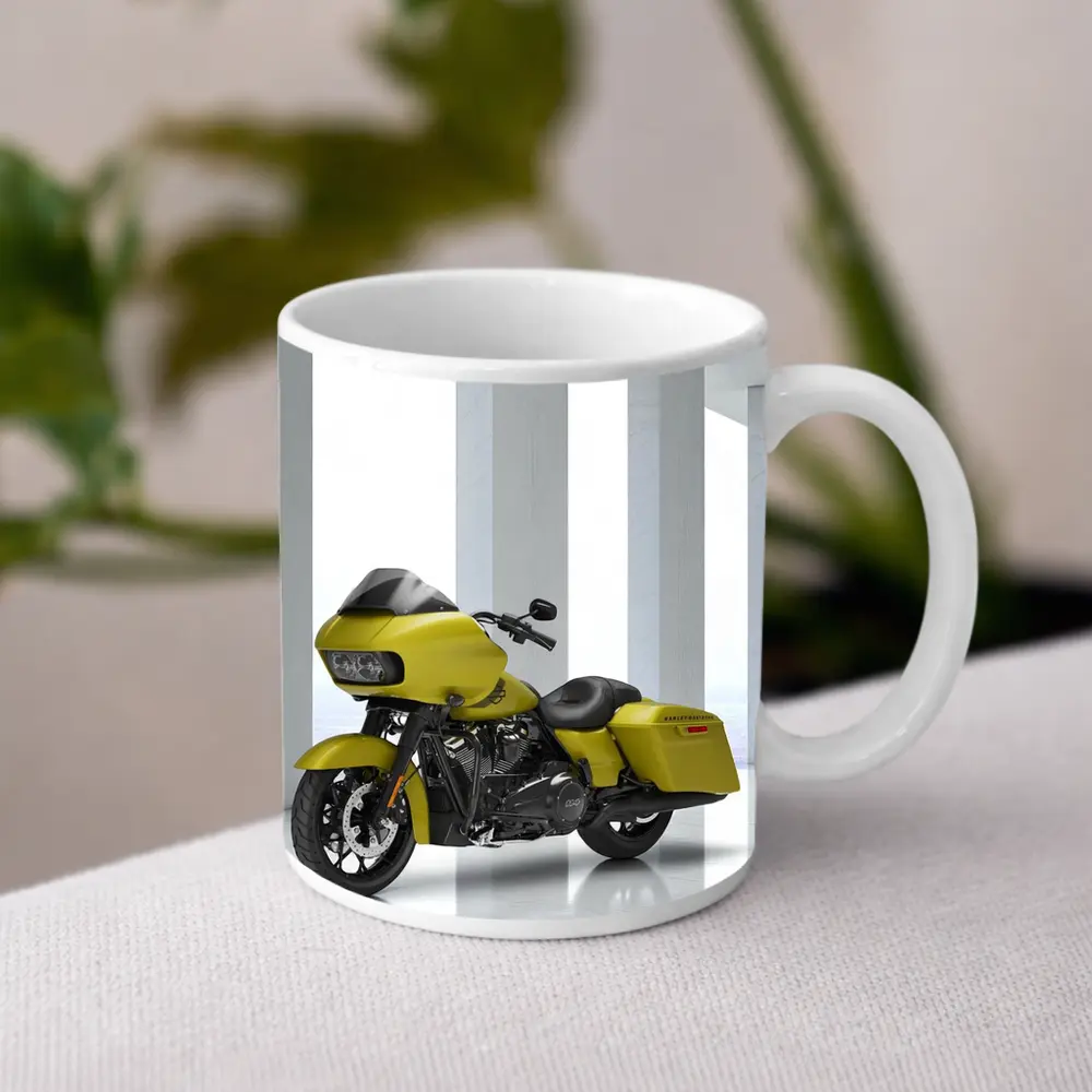 Harley Davidson Road Glide Yellow Studio Shot – Mugs