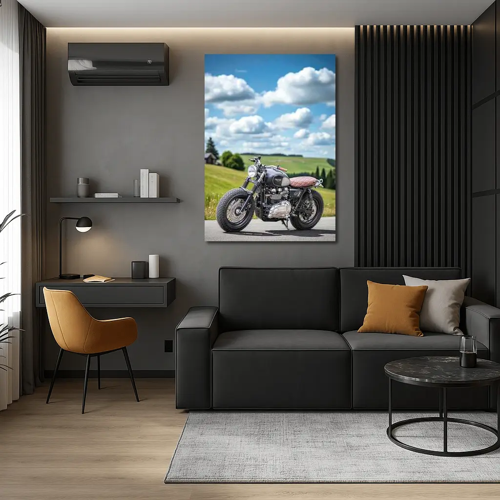 Triumph Bonneville Cafe Racer Green Hills – Wall Art