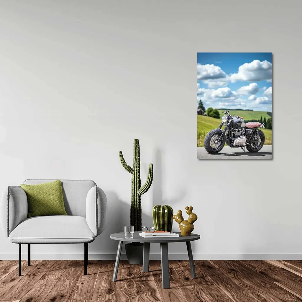 Triumph Bonneville Cafe Racer Green Hills – Wall Art