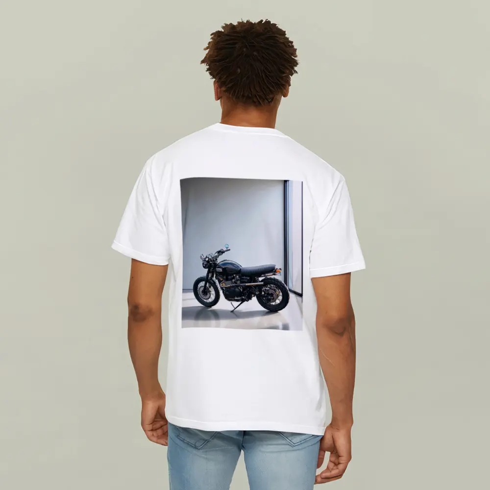 Black Triumph Scrambler Motorcycle Minimal Room – T-Shirts