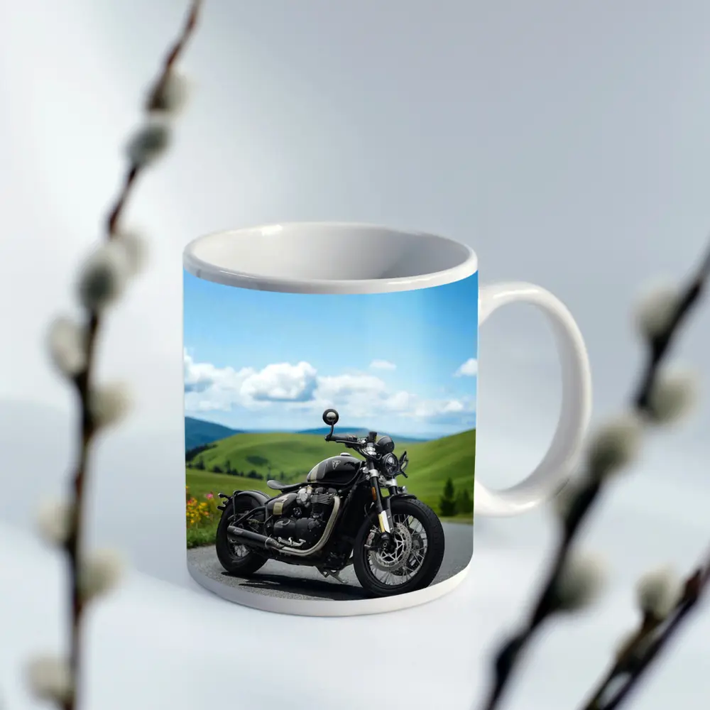 Triumph Bobber Black Motorcycle Green Hills – Mugs