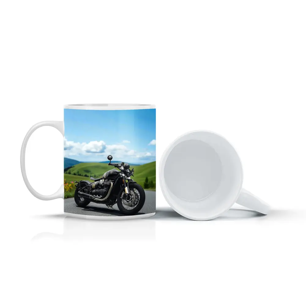 Triumph Bobber Black Motorcycle Green Hills – Mugs