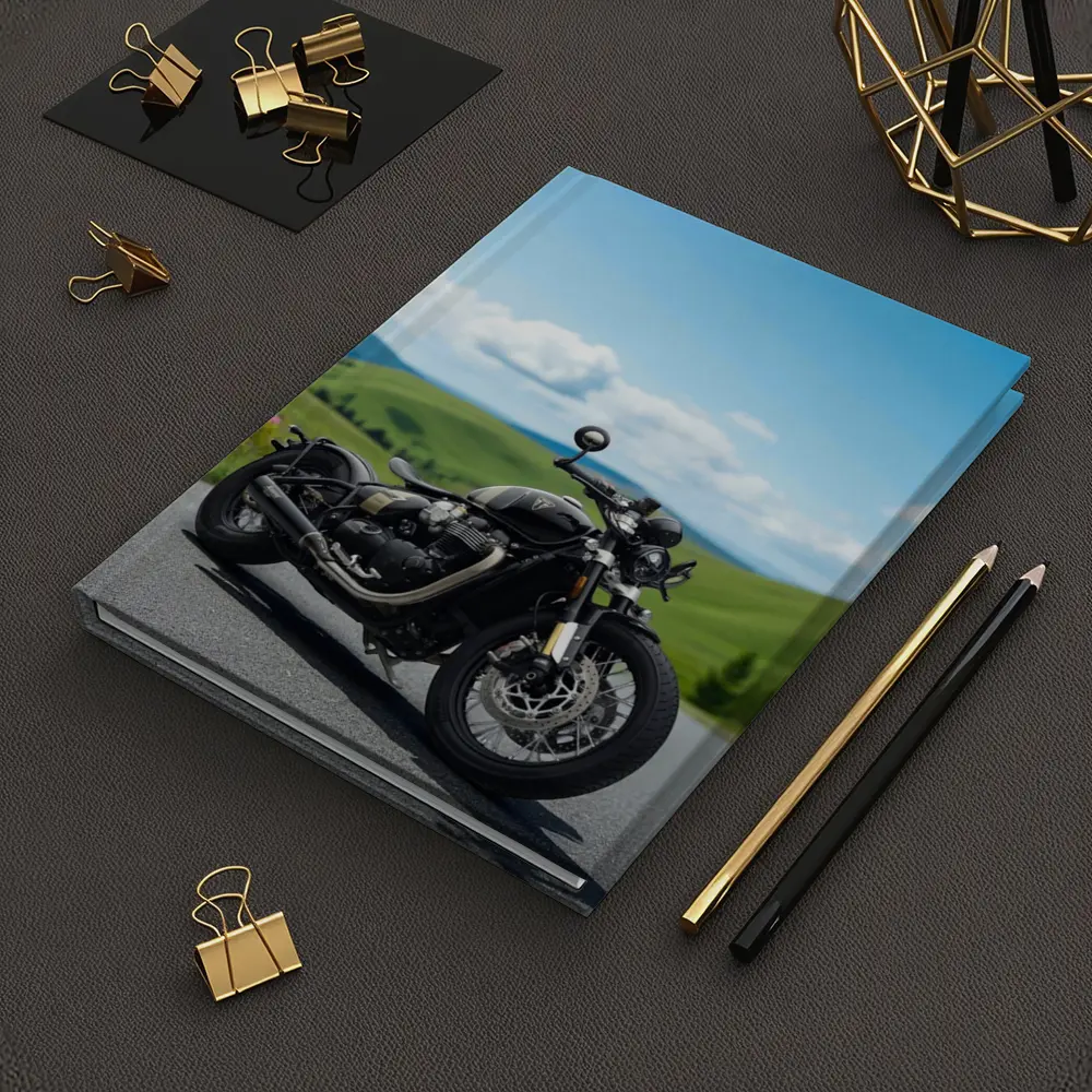 Triumph Bobber Black Motorcycle Green Hills – Notebooks