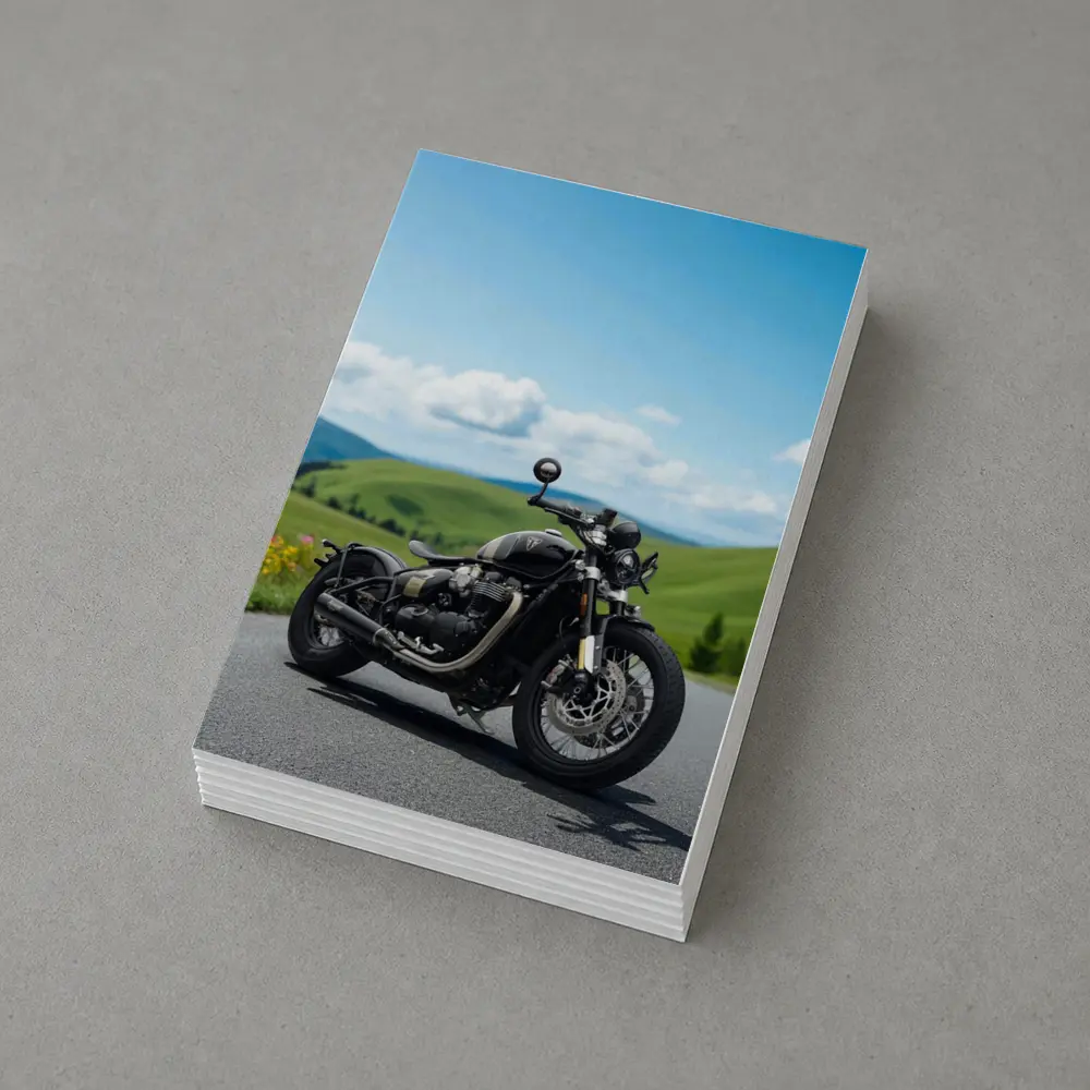 Triumph Bobber Black Motorcycle Green Hills – Postcards