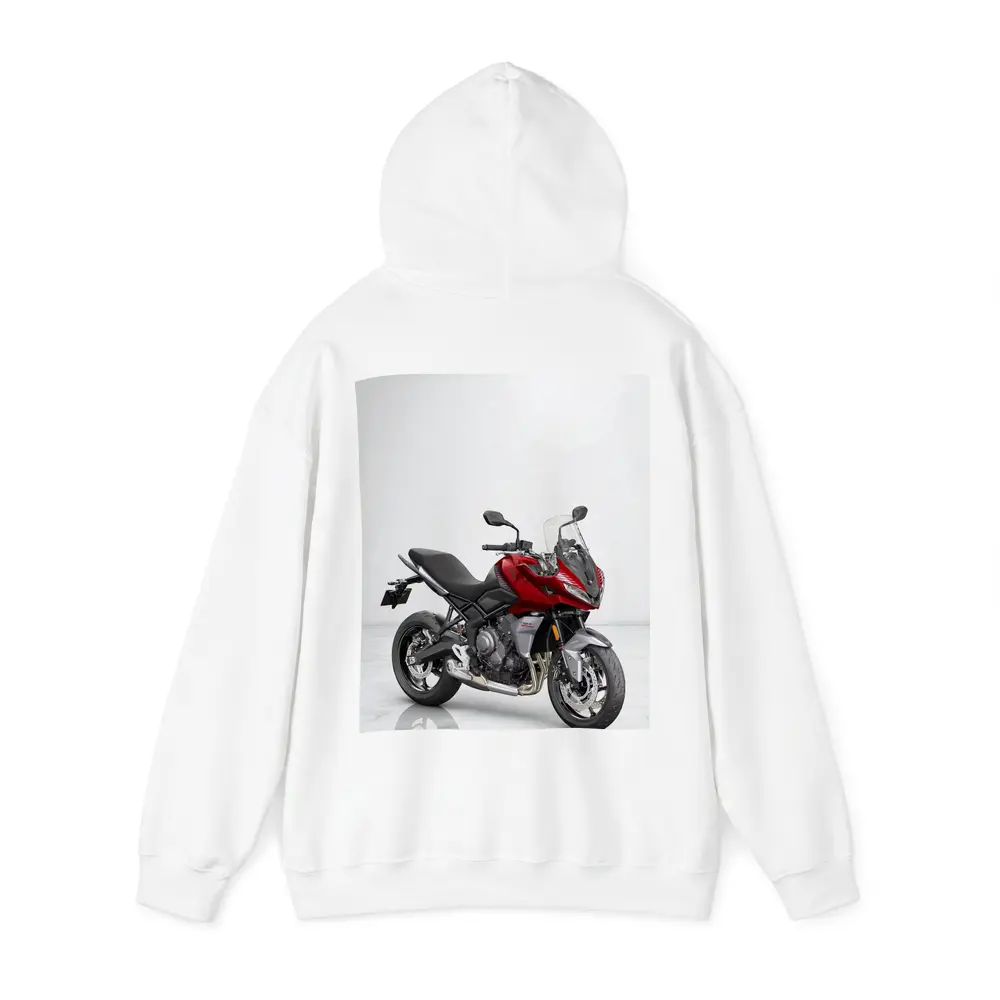 Red Triumph Tiger Sport Motorcycle White Background – Hoodies