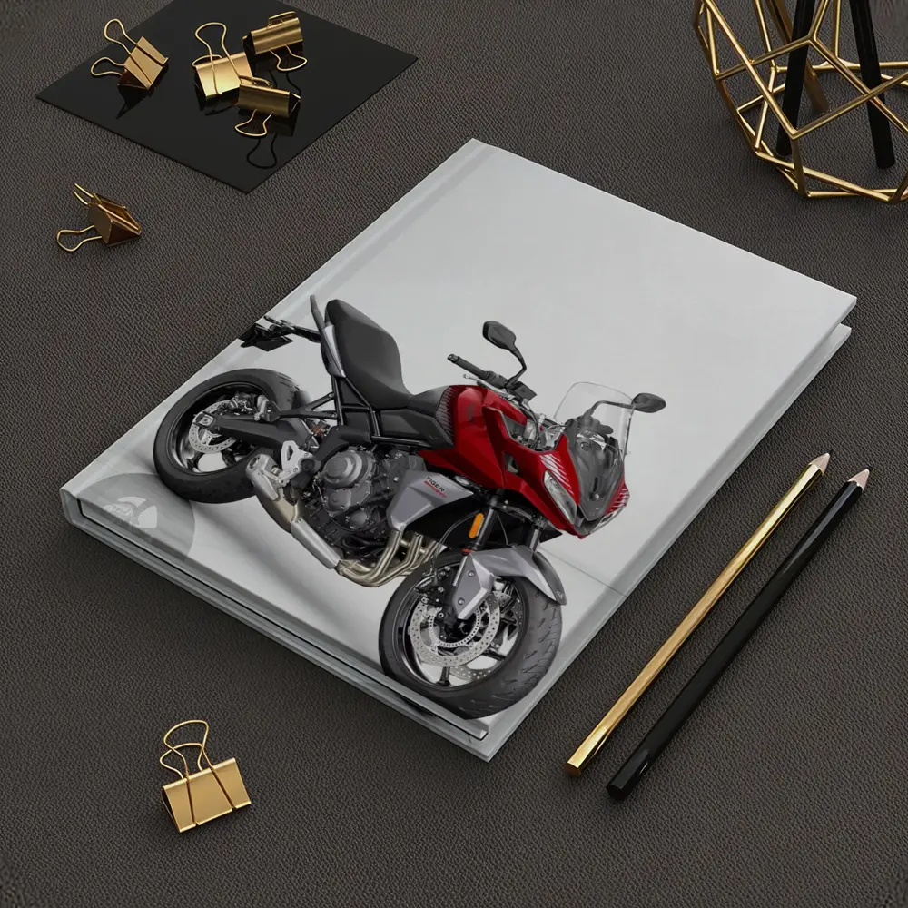 Red Triumph Tiger Sport Motorcycle White Background – Notebooks