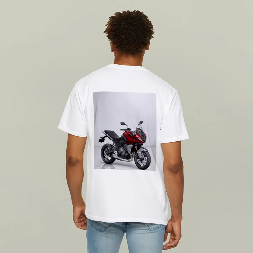 Red Triumph Tiger Sport Motorcycle White Background – T-Shirts