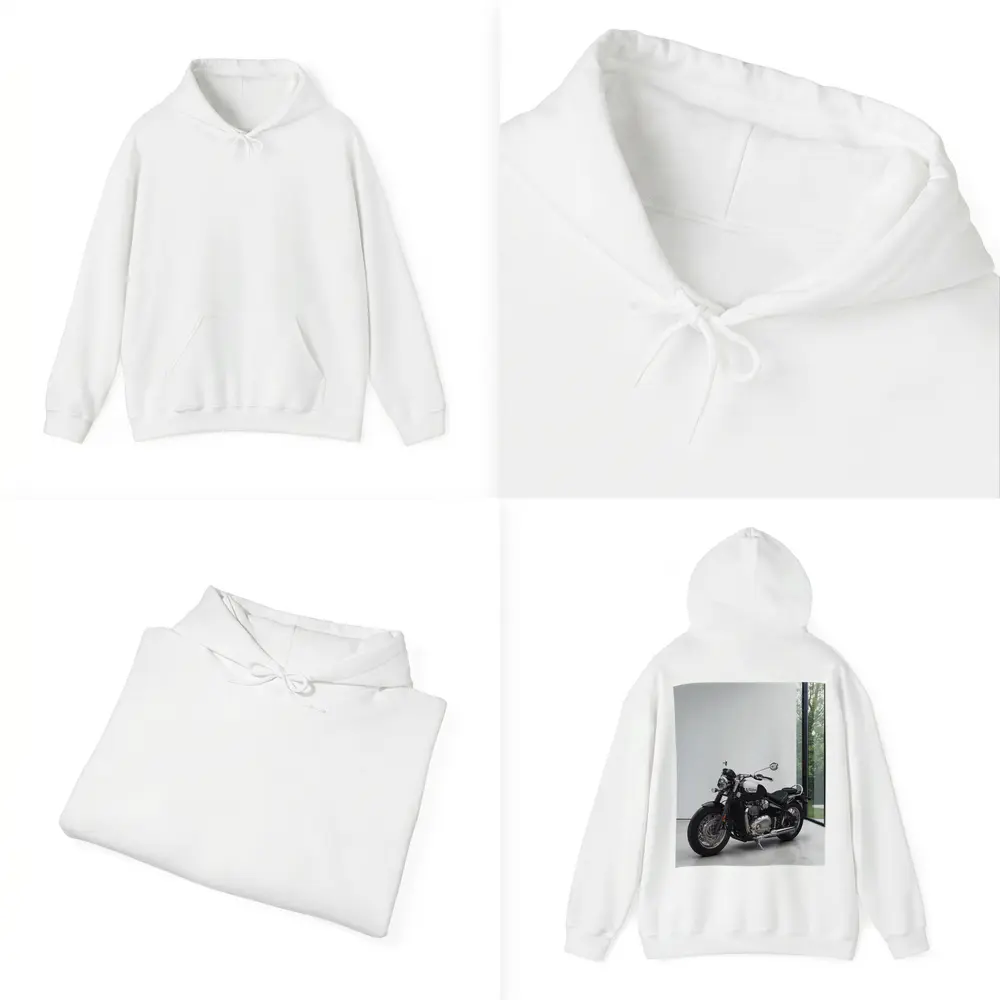 Triumph Bobber Motorcycle Minimalist Studio Setting – Hoodies