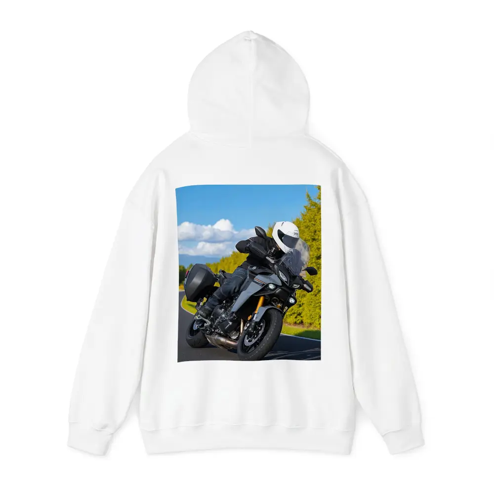 Yamaha Tracer Rider Leaning Into Corner Road – Hoodies