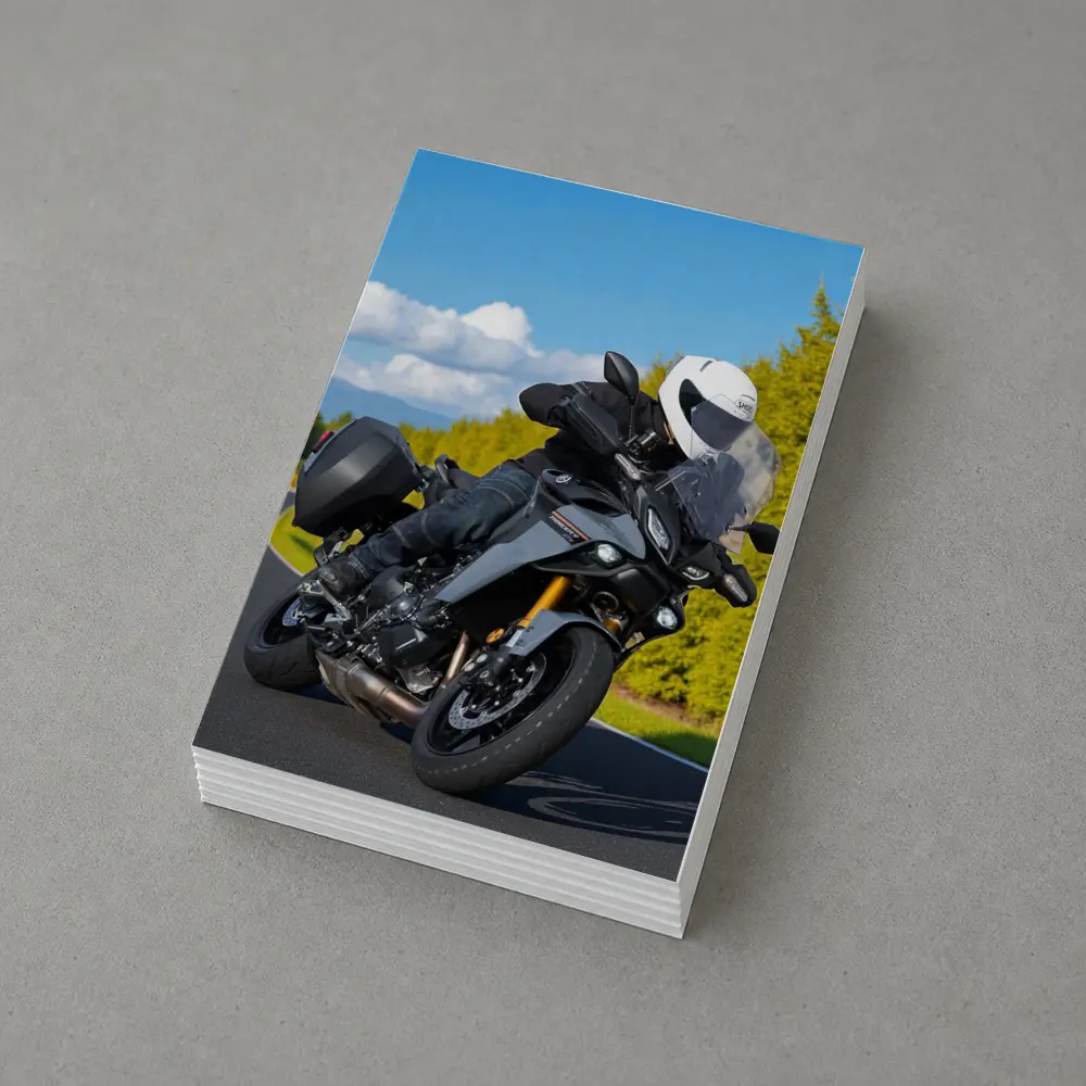 Yamaha Tracer Rider Leaning Into Corner Road – Postcards