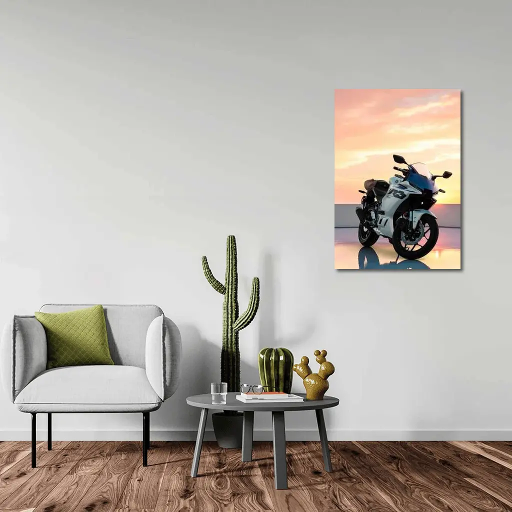 Yamaha R3 Sport Bike Sunset Sky – Wall Art