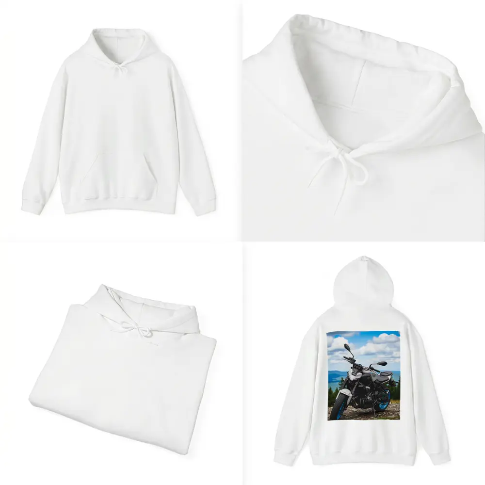 Yamaha MT07 Naked Bike Mountain Landscape – Hoodies