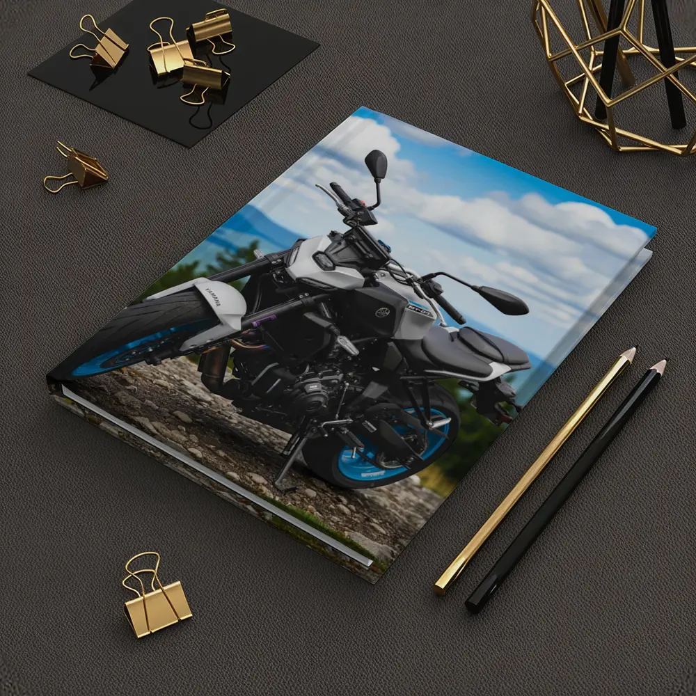 Yamaha MT07 Naked Bike Mountain Landscape – Notebooks