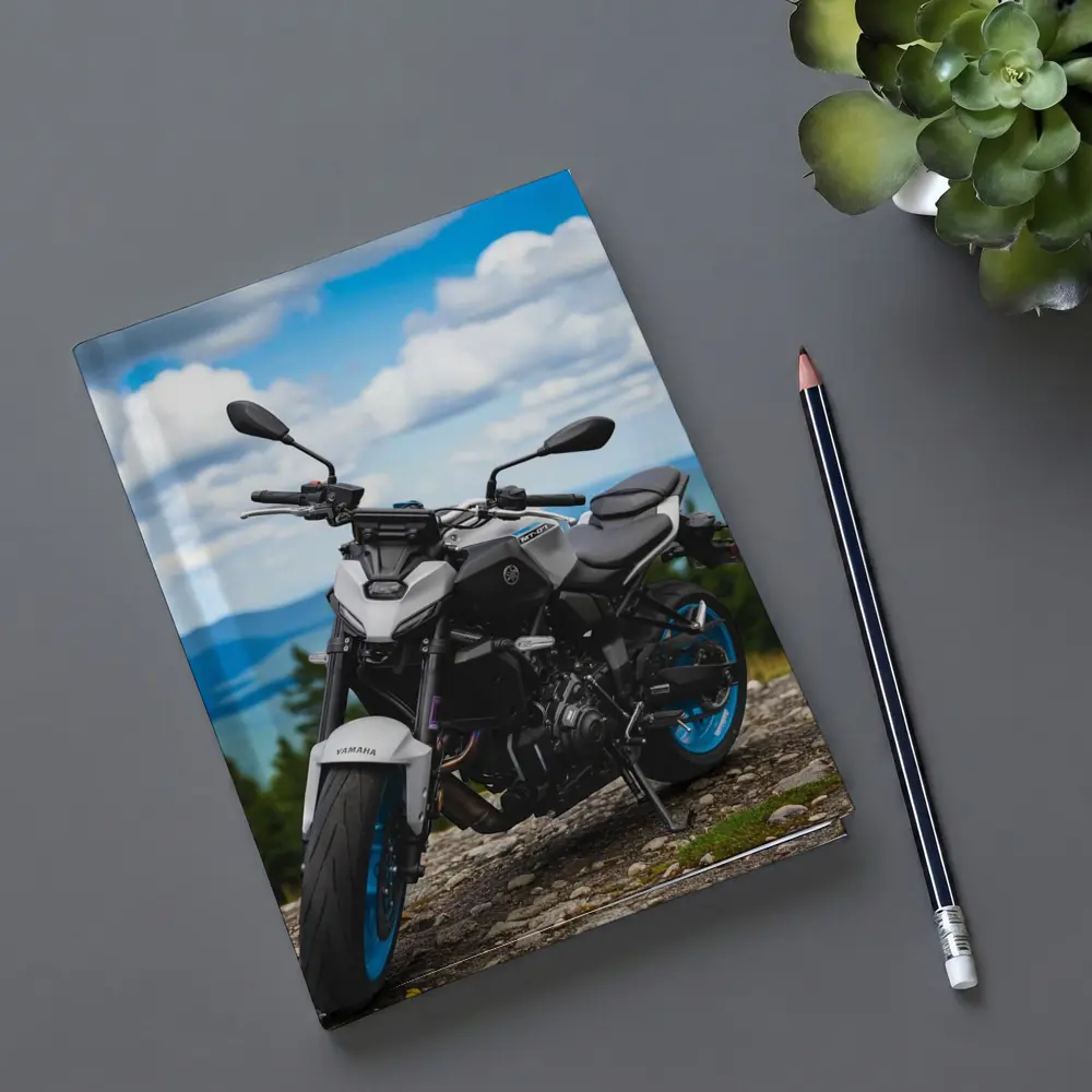 Yamaha MT07 Naked Bike Mountain Landscape – Notebooks