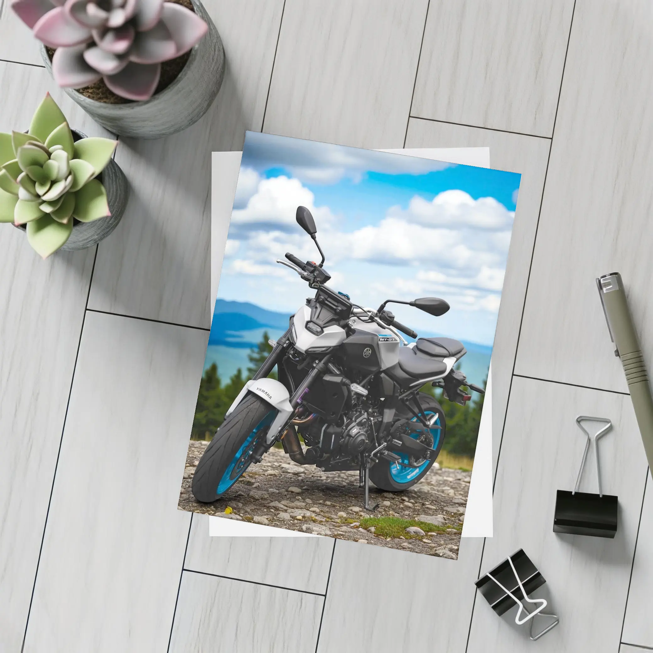Yamaha MT07 Naked Bike Mountain Landscape – Postcards