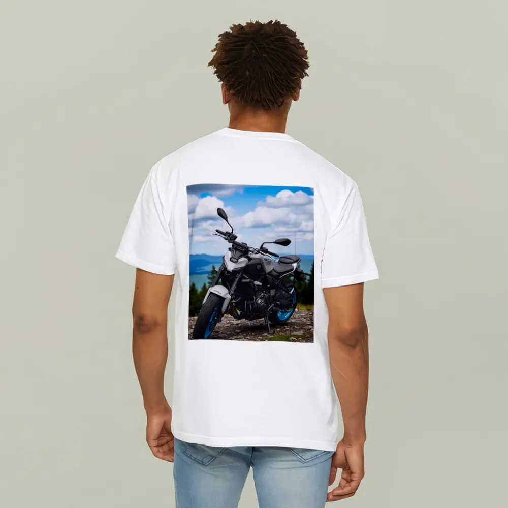 Yamaha MT07 Naked Bike Mountain Landscape – T-Shirts