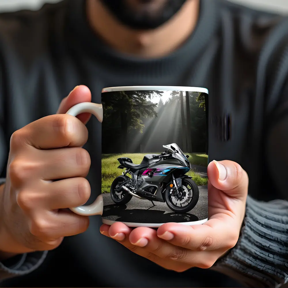 Sport Bike Superbike Forest Misty Road – Mugs