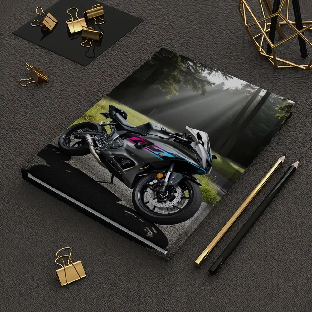 Sport Bike Superbike Forest Misty Road – Notebooks