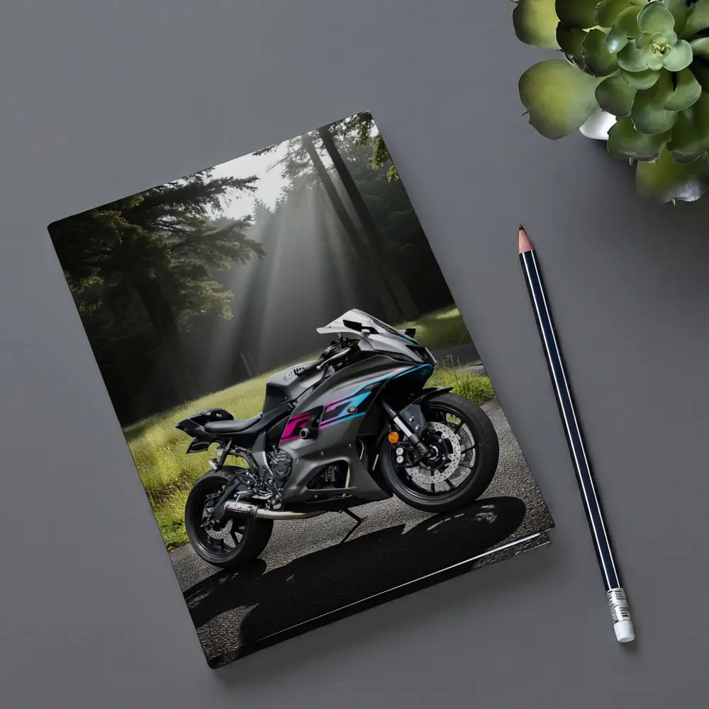Sport Bike Superbike Forest Misty Road – Notebooks
