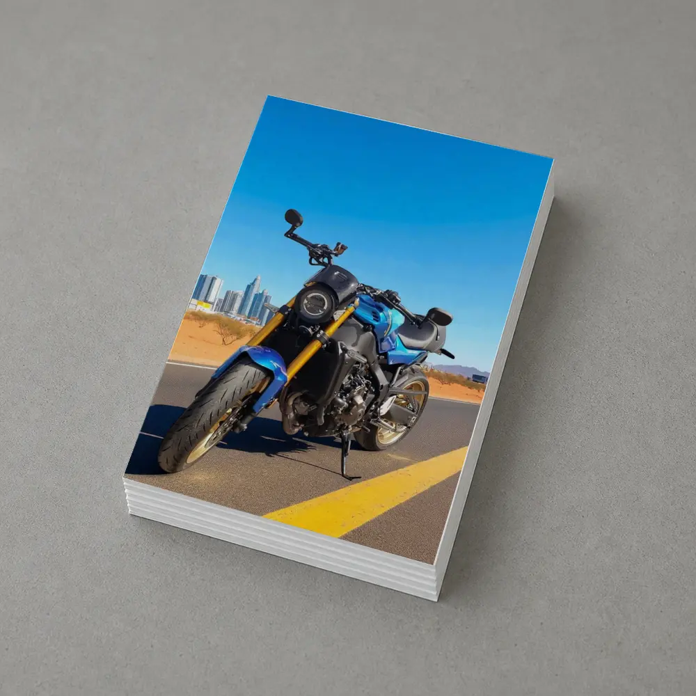 Blue Naked Bike Desert City Skyline – Postcards