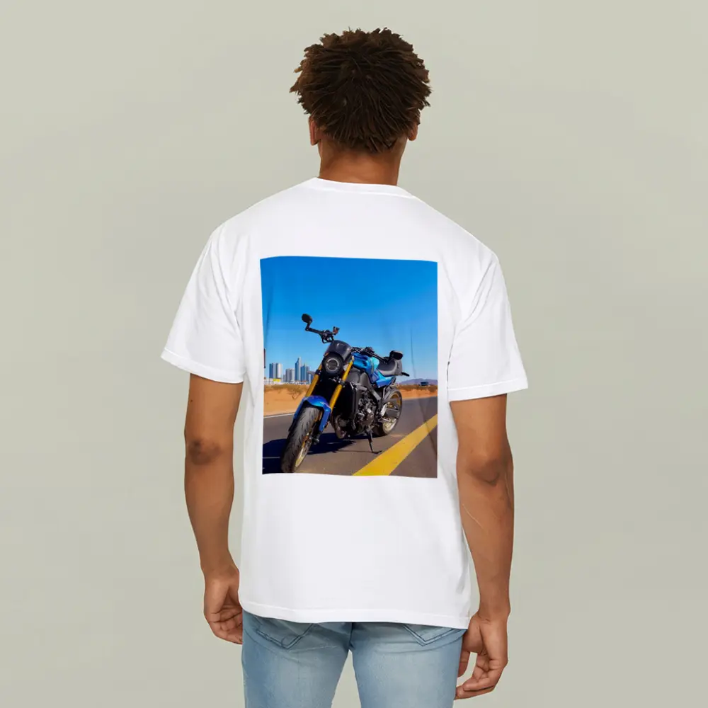 Blue Naked Bike Desert City Skyline – T-Shirts