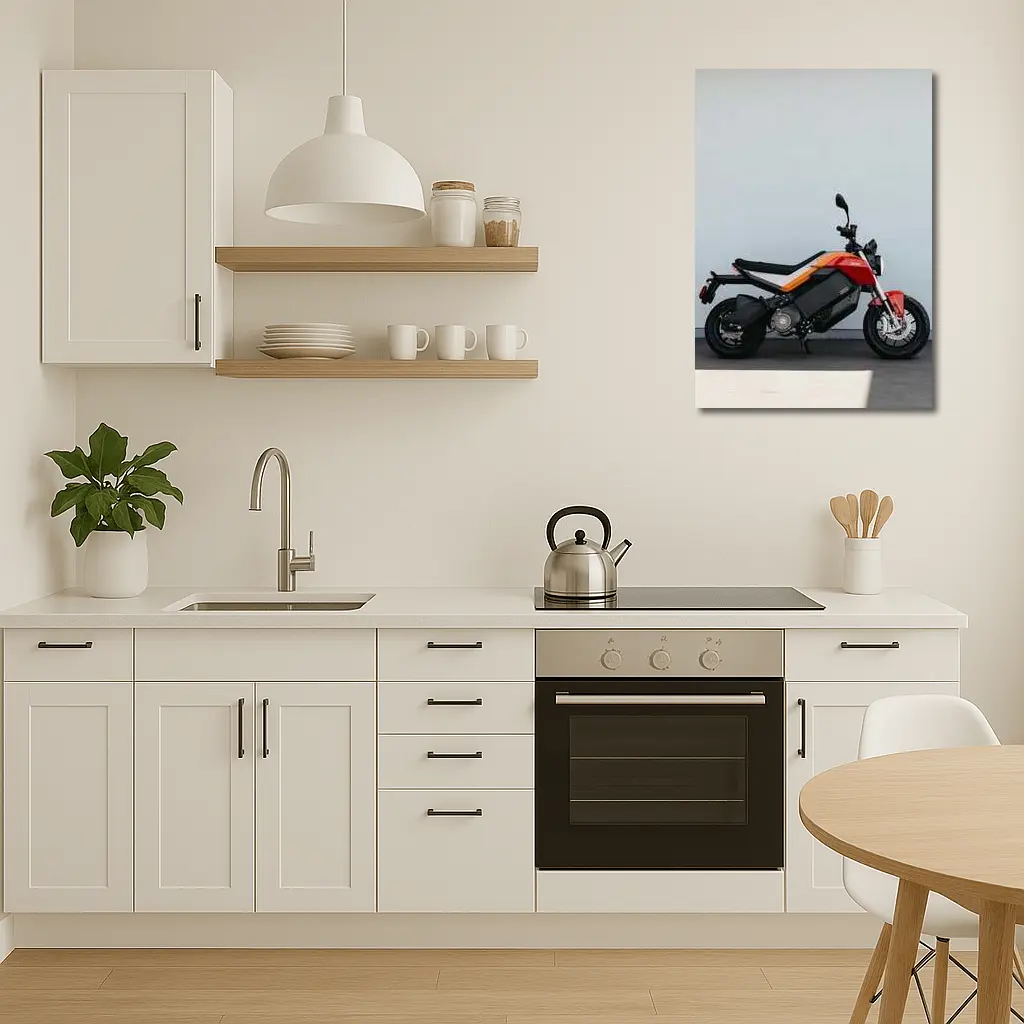 Zero Electric Motorcycle Red Orange Side Profile – Wall Art