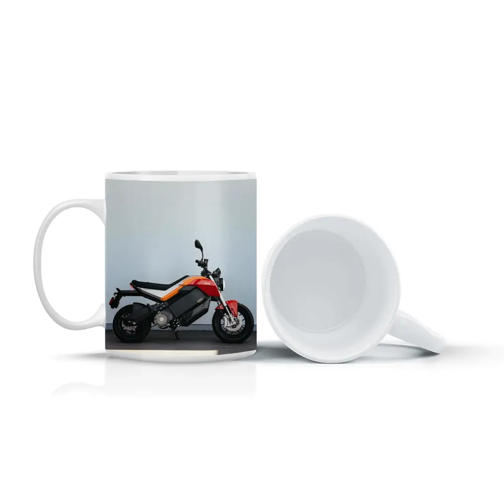 Zero Electric Motorcycle Red Orange Side Profile – Mugs