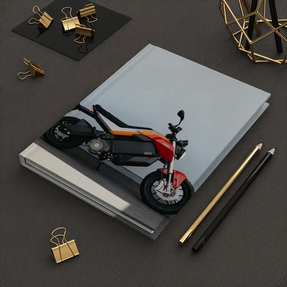 Zero Electric Motorcycle Red Orange Side Profile – Notebooks