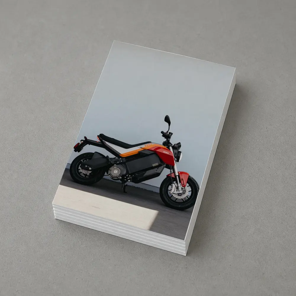 Zero Electric Motorcycle Red Orange Side Profile – Postcards