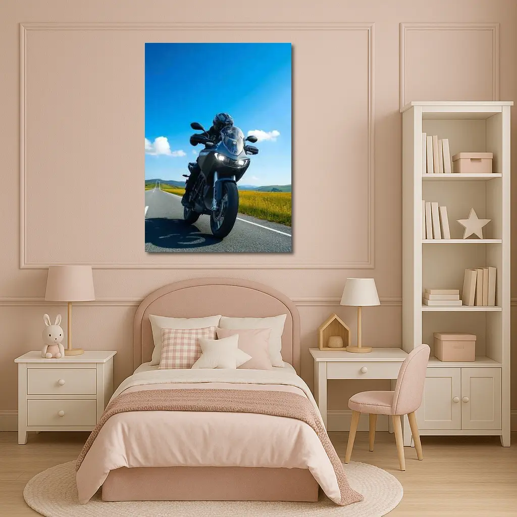 Adventure Touring Motorcycle Open Road Countryside – Wall Art