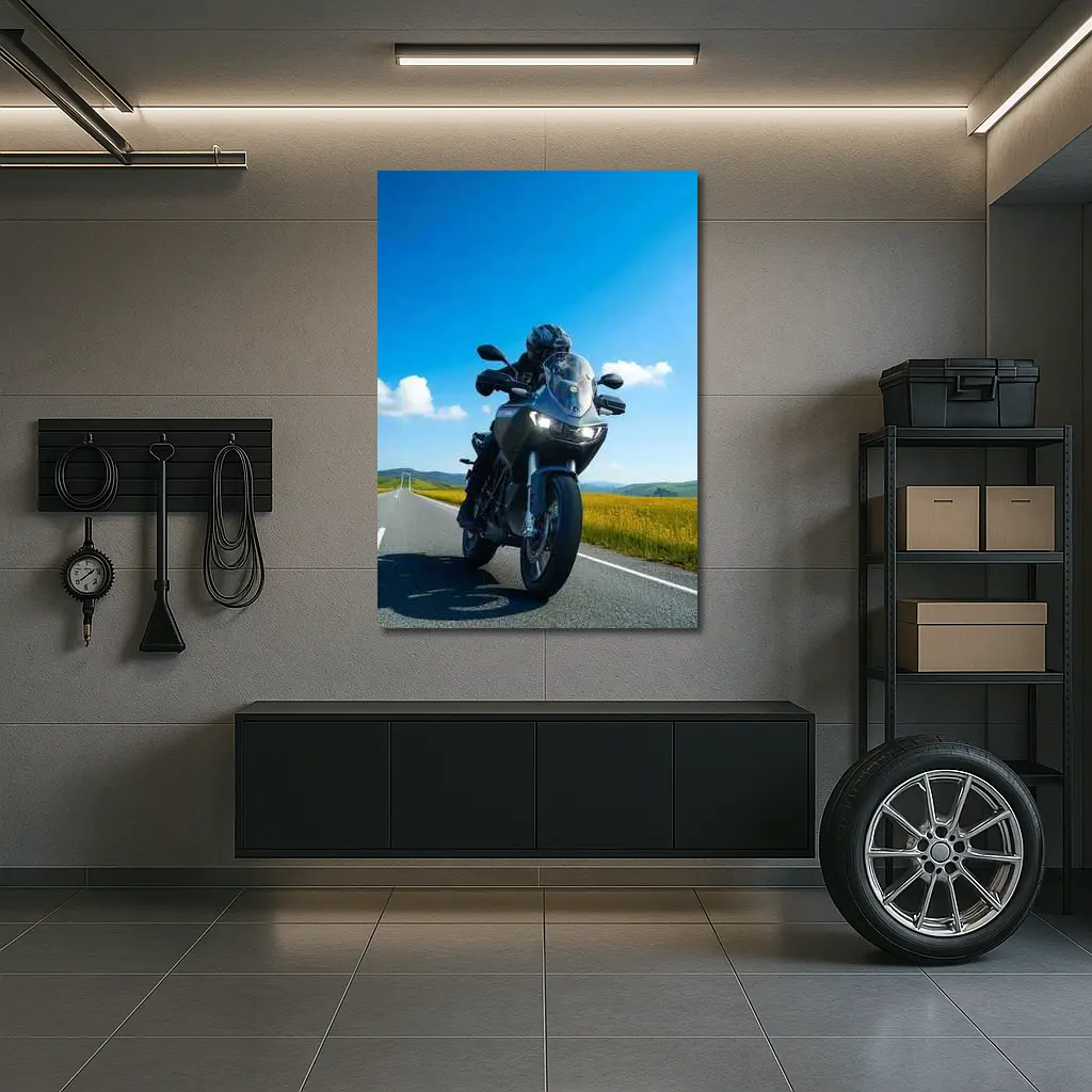 Adventure Touring Motorcycle Open Road Countryside – Wall Art