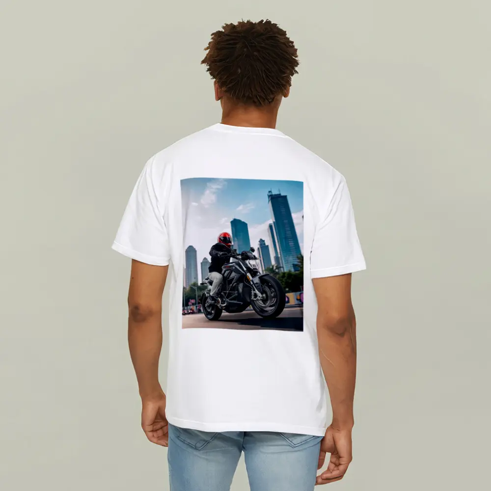Naked Bike Rider City Skyline Urban Street – T-Shirts