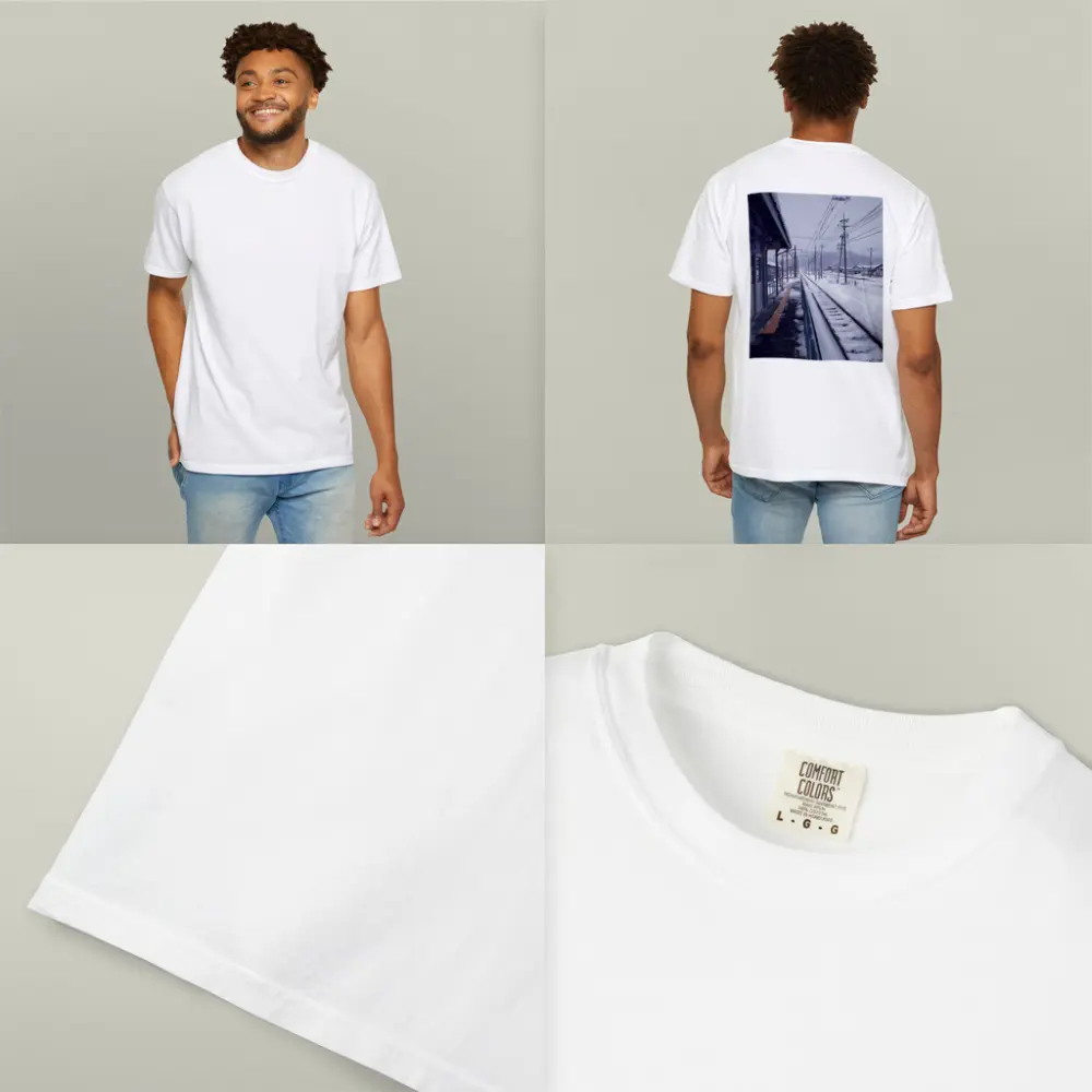 Snowy Japanese Train Station Anime Winter Scene – T-Shirts