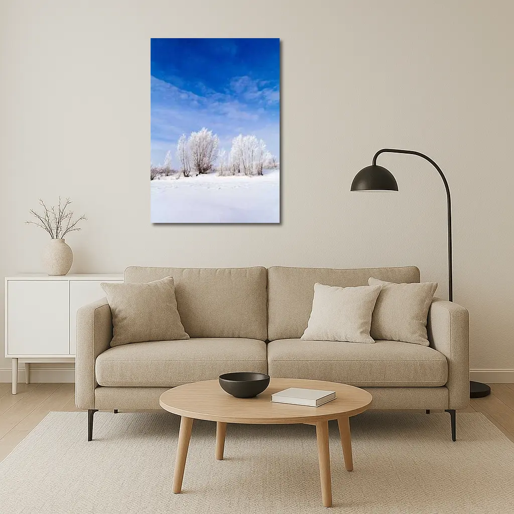 Frost Covered Trees Snowy Winter Landscape – Wall Art