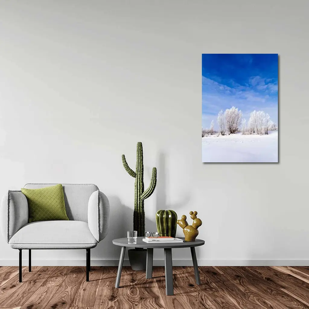 Frost Covered Trees Snowy Winter Landscape – Wall Art