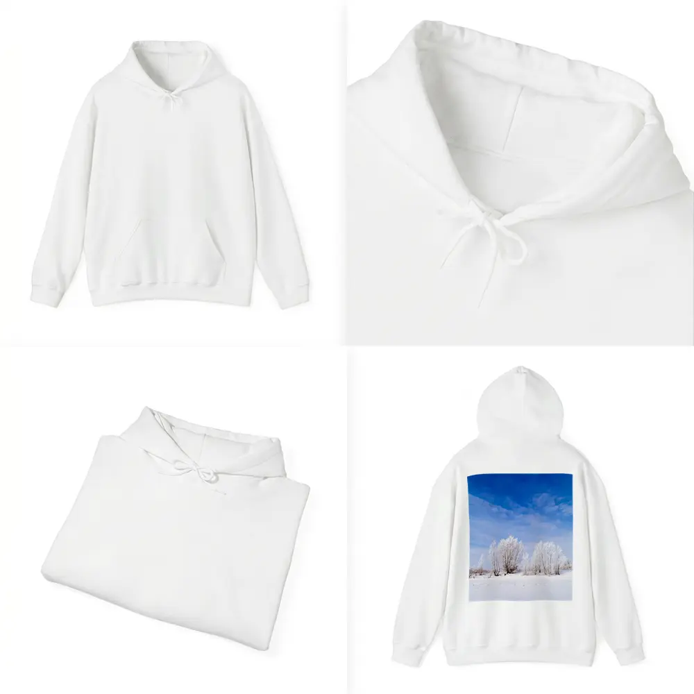 Frost Covered Trees Snowy Winter Landscape – Hoodies