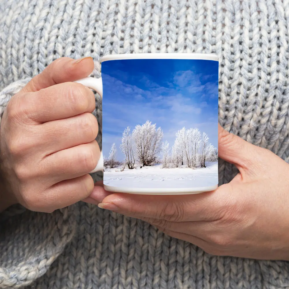 Frost Covered Trees Snowy Winter Landscape – Mugs