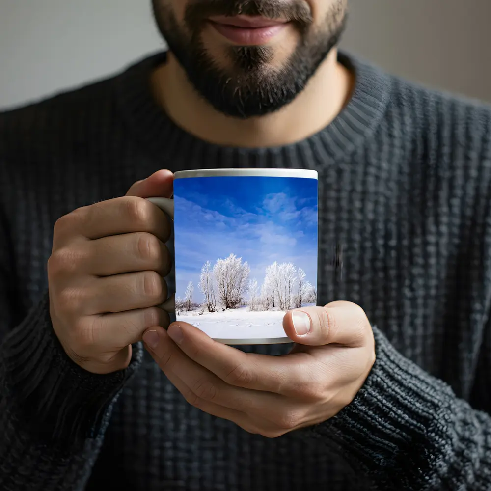 Frost Covered Trees Snowy Winter Landscape – Mugs