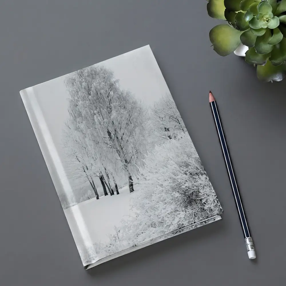 Frost Covered Birch Trees Winter Snow Scene – Notebooks