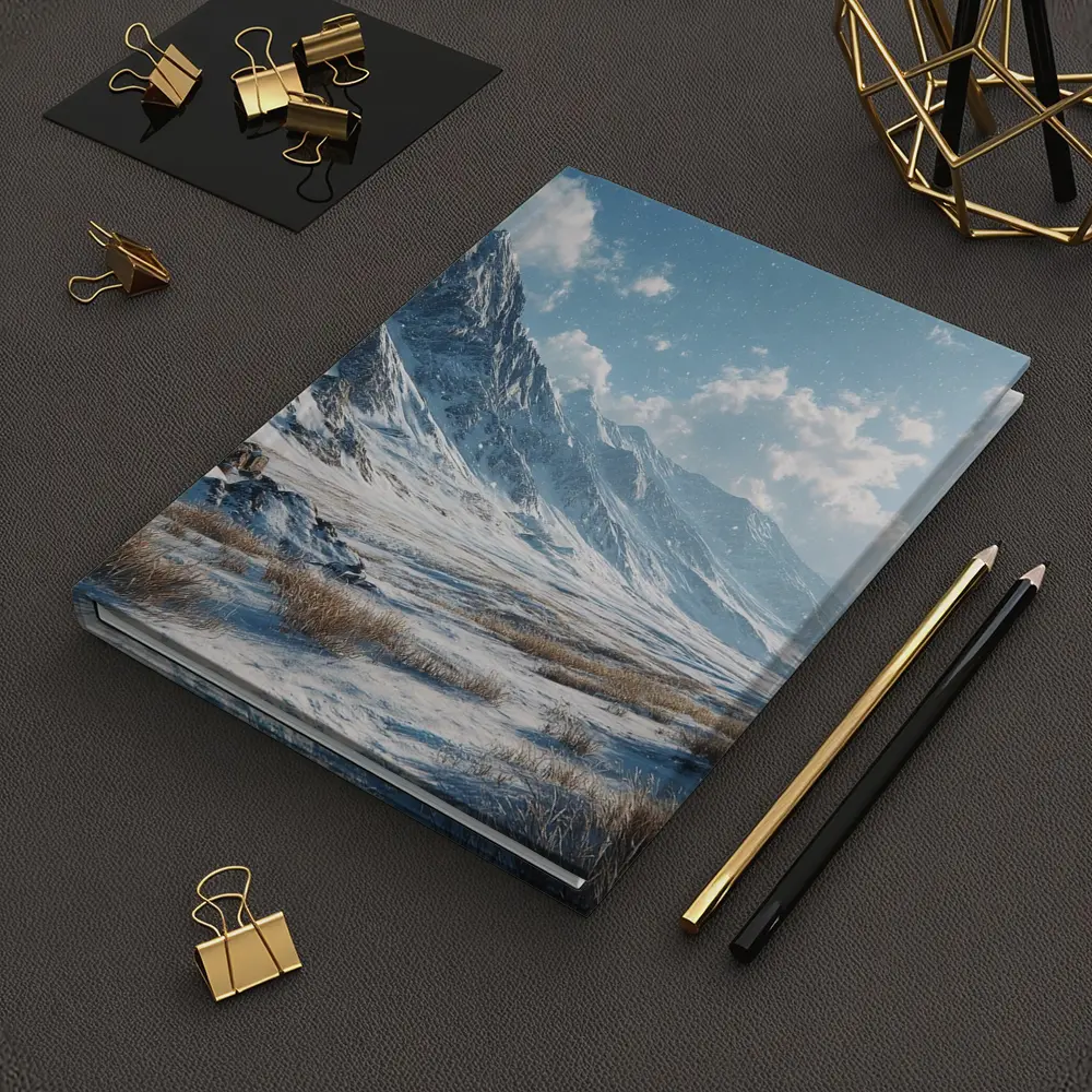 Snowy Mountain Valley Winter Landscape Scene – Notebooks
