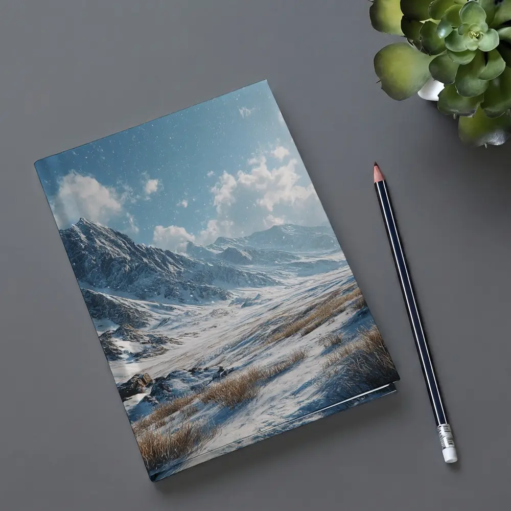 Snowy Mountain Valley Winter Landscape Scene – Notebooks