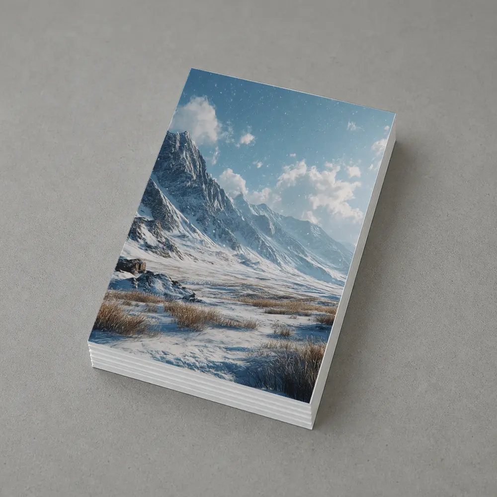 Snowy Mountain Valley Winter Landscape Scene – Postcards