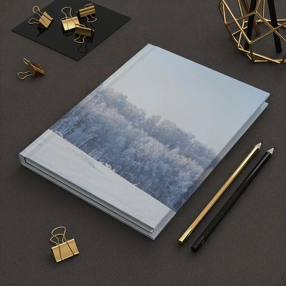Frost Covered Trees Snowy Winter Field – Notebooks