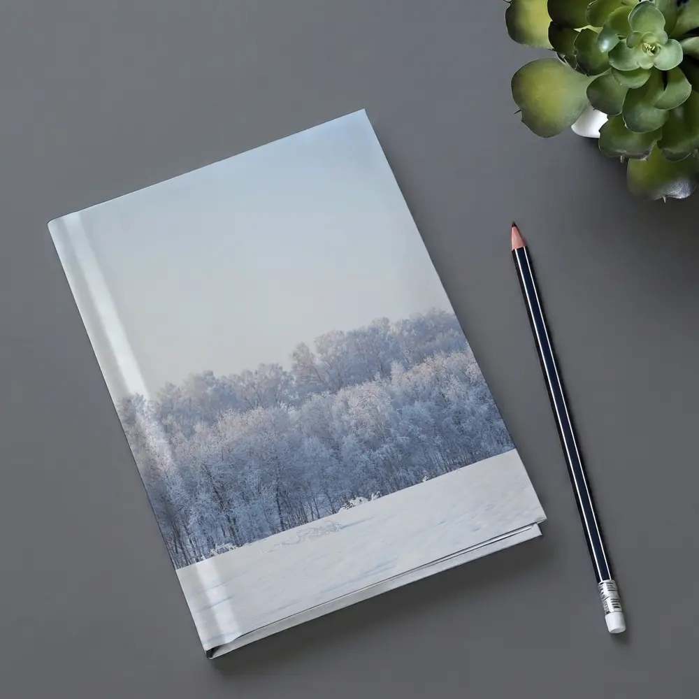 Frost Covered Trees Snowy Winter Field – Notebooks