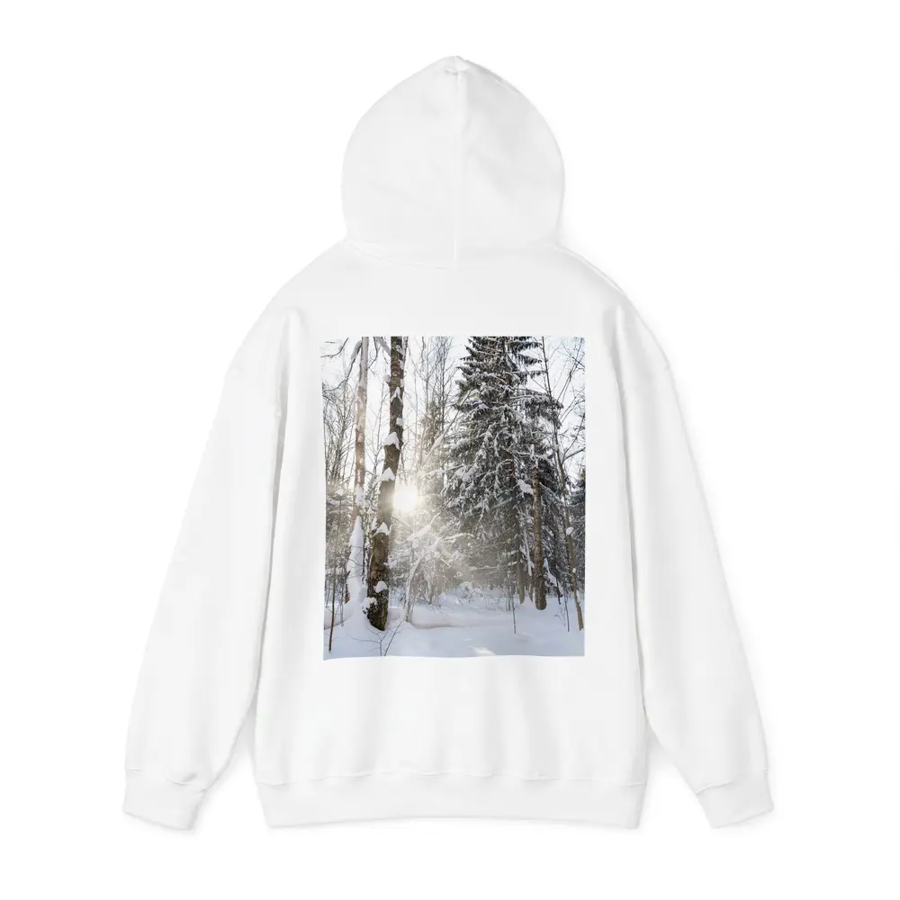 Snowy Winter Forest Sunlight Through Trees – Hoodies