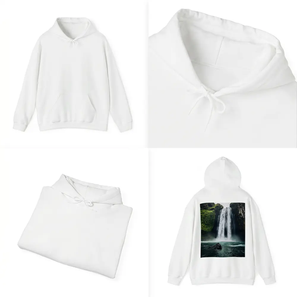 Massive Waterfall Crashing Into Turquoise Pool – Hoodies