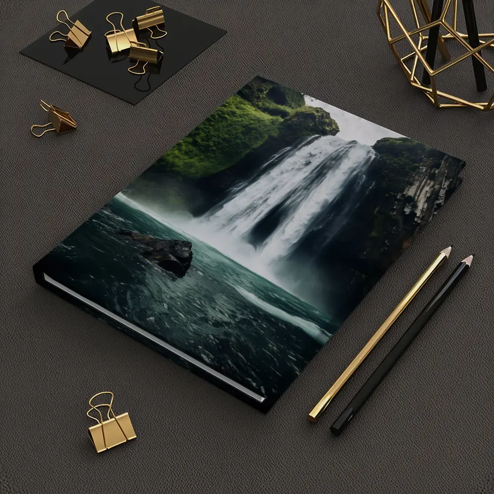 Massive Waterfall Crashing Into Turquoise Pool – Notebooks