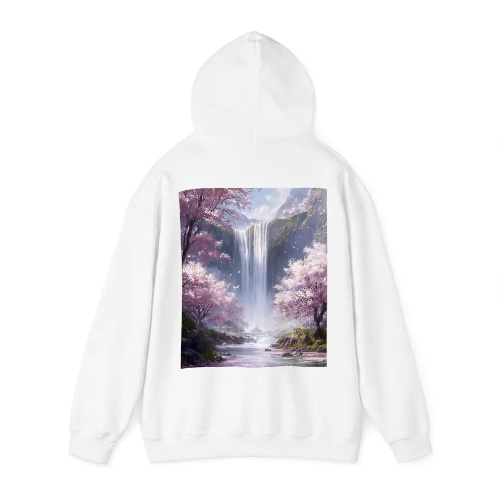 Cherry Blossom Waterfall Fantasy Landscape Art – Hoodies