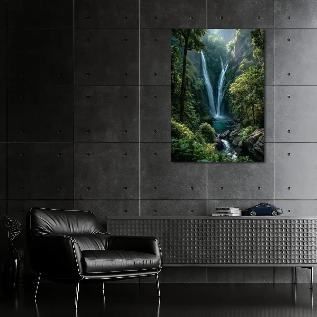 Tropical Waterfall Deep Jungle Forest – Wall Art